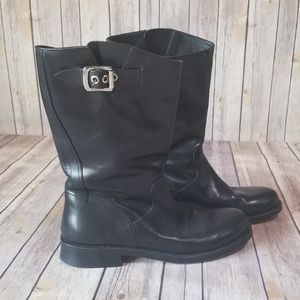 Dolce & Gabbana Black Leather Moto Boots si